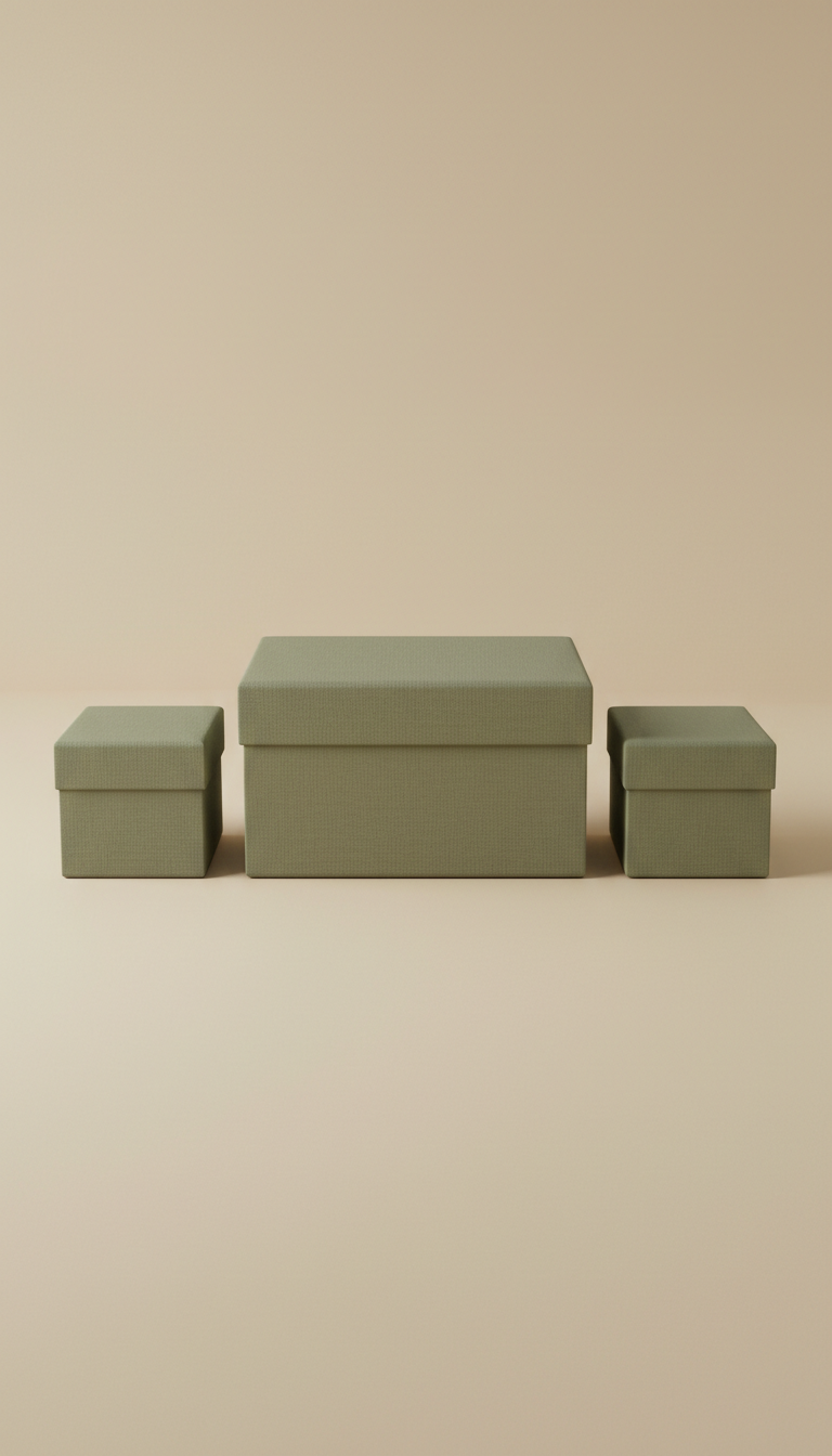 Soft Olive Linen Gift Box Set