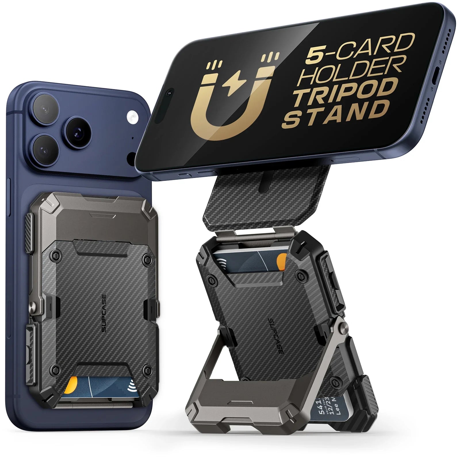 MagFlip Magnetic Wallet with Stand-Carbon