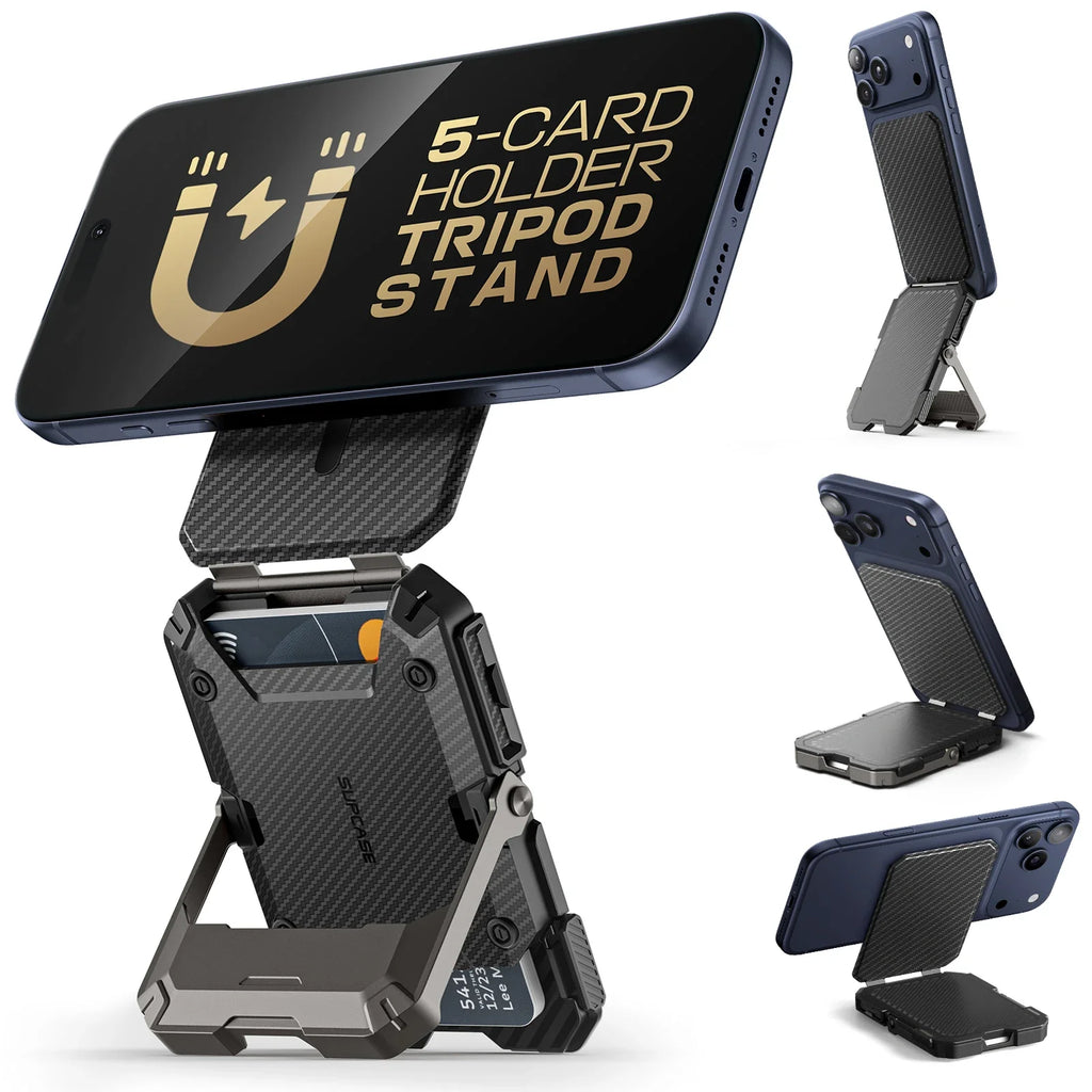 MagFlip Magnetic Wallet with Stand-Carbon