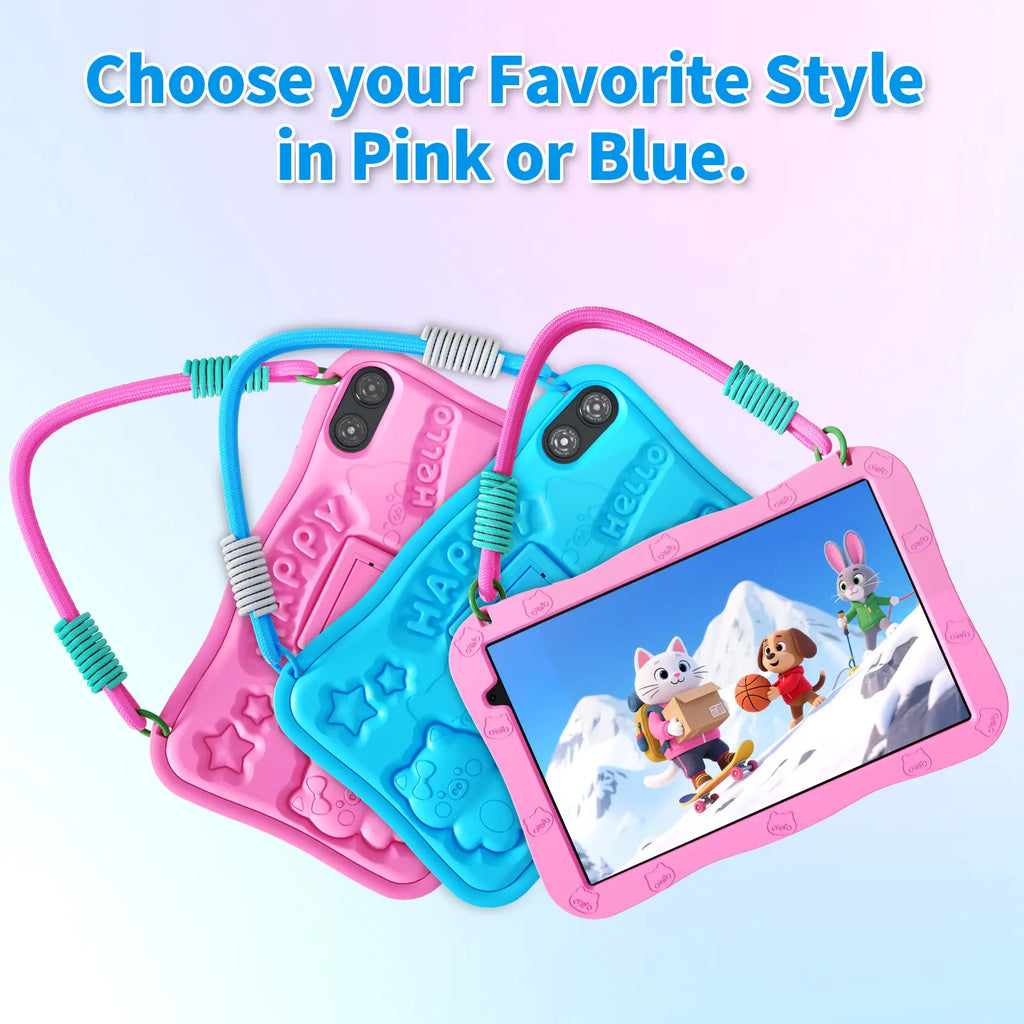PRITOM Kids Tablet 10 inch Android 15 - Pink/Blue