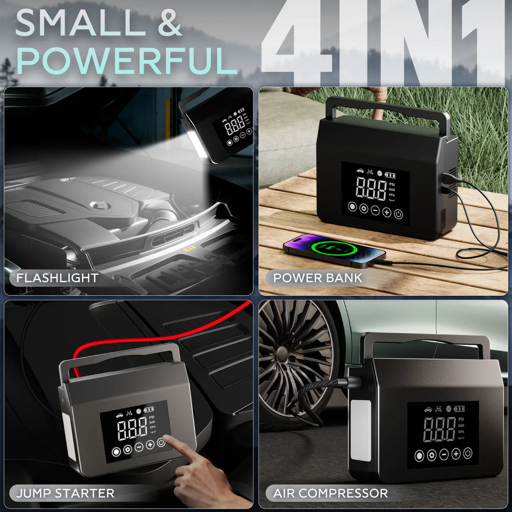 Hieha Portable Car Jump Starter & Air Compressor 4000A